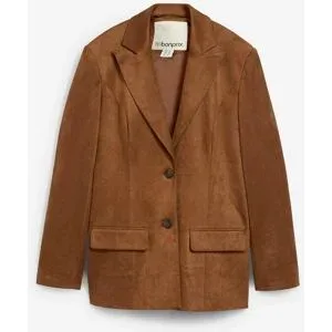 bonprix Blazer in Velourslederimitatbraun 38Damen
