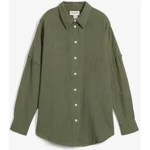 bonprix Oversize-Hemd aus luftigem Musselingrün 36Damen