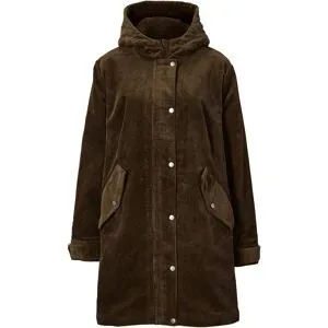 bonprix Warmer Cord-Parka mit Teddy-Futter in der Kapuze, in A-Liniegrün 54Damen