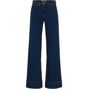 bonprix Wide- Leg Jeans Mid Waist, Komfort-Stretchblau 52Damen