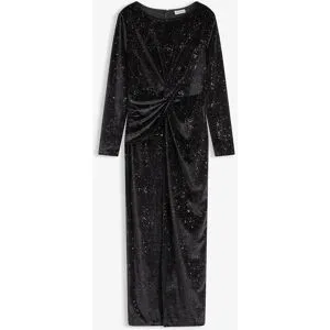 bonprix Abendkleid mit Glitzerschwarz 34Damen