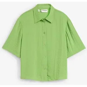 bonprix Boxy Bluse aus leichtem Crêpegrün 50Damen