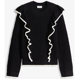 bonprix Feinstrickpullover aus Baumwoll-Mixschwarz 48Damen