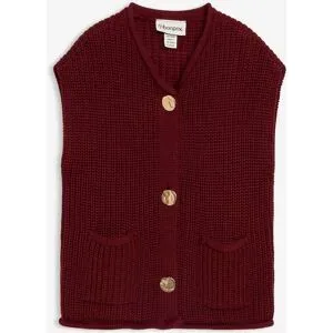 bonprix Strick-Weste mit Taschenrot 36Damen