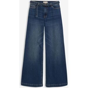 bonprix Wide-Leg-Jeans Mid Waist, Full Lengthblau 50Damen