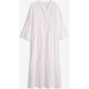 bonprix Midikleid aus weichem Musselinweiß 36Damen