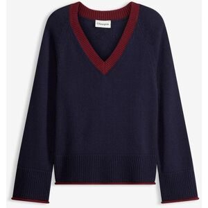 bonprix Pullover mit  kontrastfarbigen Streifenblau 52Damen
