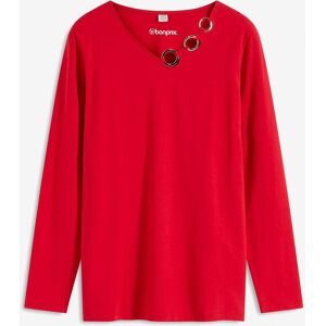 bonprix Langarmshirt bequeme Passform, Langarm, tolle Ösen-Details