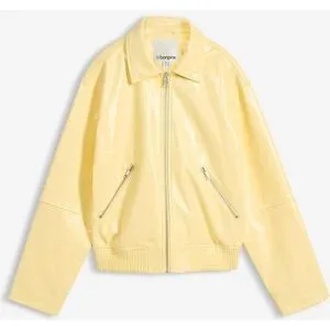 bonprix Kurze Lederimitat-Jackegelb 52Damen