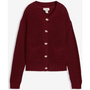 bonprix Grobstrickjacke mit gehämmerten Knöpfenrot 40Damen