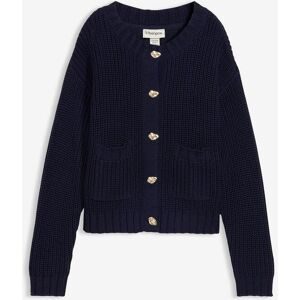 bonprix Grobstrickjacke mit gehämmerten Knöpfenblau 36Damen