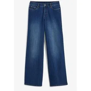 bonprix Wide-Leg-Jeans, Mid Waist, Stretchblau 52Damen