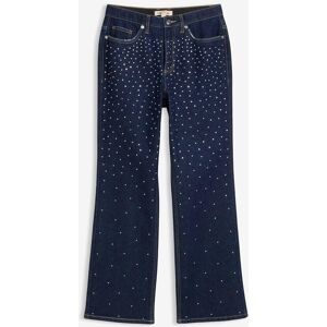 bonprix Straight-Jeans Mid Waist mit Strassblau 54Damen