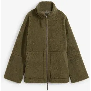 bonprix Gefütterte Teddy-Fleece Jackegrün 38Damen