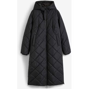 bonprix Langer, wattierter Steppmantel mit Kapuzeschwarz 46Damen