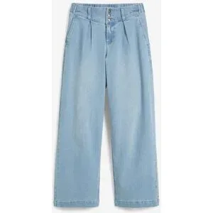 bonprix Cropped Wide-Leg-Jeans High Waist, Bequembundblau 44Damen