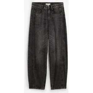 bonprix Balloon-Jeans Mid Waist, Super Softgrau 52Damen