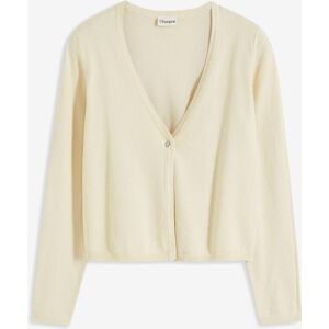 bonprix Feinstrickjacke aus reiner Baumwollebeige 44Damen