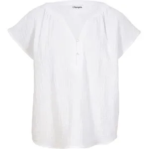bonprix Musselin-Blusentop aus reiner Baumwolleweiß 46Damen