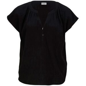 bonprix Musselin-Blusentop aus reiner Baumwolleschwarz 50Damen
