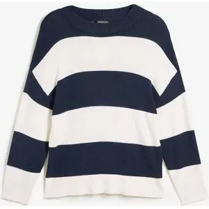 bonprix Feinstrickpullover mit Blockstreifenblau 52Damen