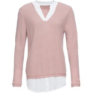 bonprix Feinstrickpullover mit Bluseneinsatzrosa 40Damen