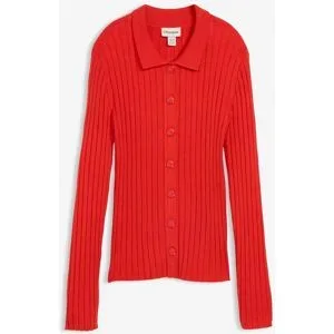 bonprix Geripptes Shirt aus fließendem Viskose-Mixrot 52Damen