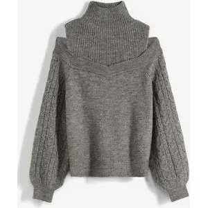 bonprix Schulterfreier Pullovergrau 52Damen
