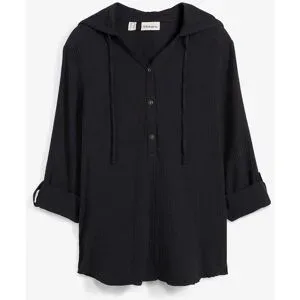 bonprix Schlupfbluse 1 Loose fit, für Frühling und Sommer, aus Baumwolle, Musselin-Tunika