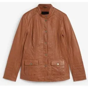 bonprix Lederjacke aus Lammnappabraun 52Damen