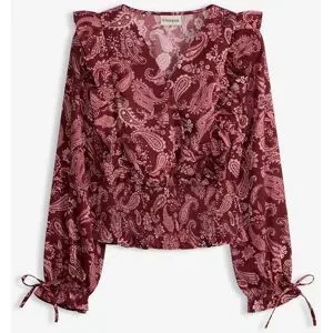 bonprix Bluse mit Volants und Smokrot 54Damen
