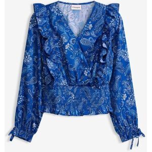 bonprix Bluse mit Volants und Smokblau 50Damen