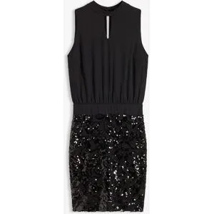 bonprix Midikleid mit Paillettenschwarz 40Damen