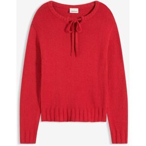 bonprix Grobstrick-Pullover mit Bindelösungrot 52Damen