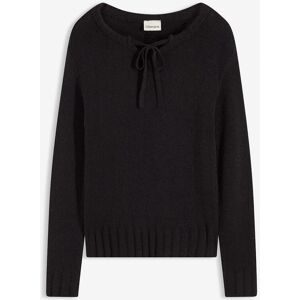 bonprix Grobstrick-Pullover mit Bindelösungschwarz 44Damen