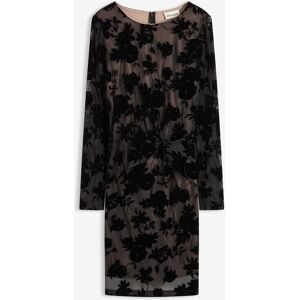 bonprix Minikleid aus feinem Mesh mit Flockprintschwarz 44Damen