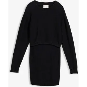 bonprix Set aus Pullover und Rock für die Schwangerschaft und danach aus Bio-Baumwolle (2. tlg Set)schwarz 44Damen