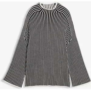 bonprix Oversized-Pullover mit Turtleneck aus Viskose-Mixschwarz 44Damen
