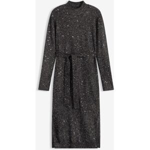 bonprix Strickkleid mit Paillettenschwarz 48Damen