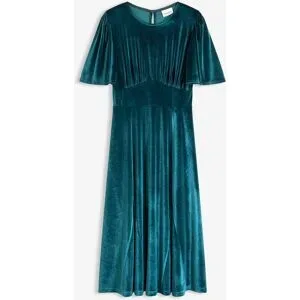 bonprix Midikleid aus softem Samtpetrol 40Damen
