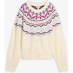 bonprix Oversize Norweger-Strickjackeweiß 36Damen