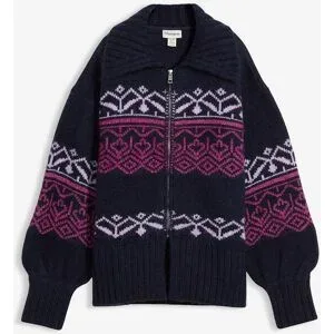 bonprix Kurze Norweger-Strickjacke aus dickem Materialblau 32Damen