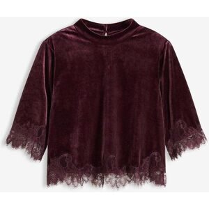 bonprix Samtshirt mit Spitzerot 44Damen