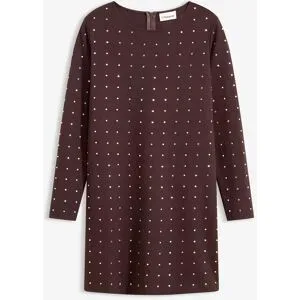 bonprix Jerseykleid mit Strass-Applikationenbraun 44Damen