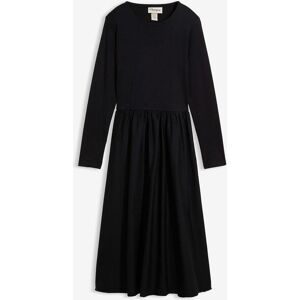 bonprix Kleid im Materialmix aus reiner Baumwolleschwarz 40Damen