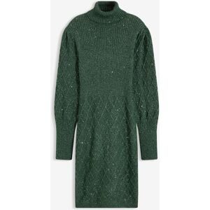 bonprix Strickkleid mit Paillettengrün 36Damen
