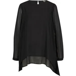 bonprix Vokuhila Long-Tunikaschwarz 38Damen
