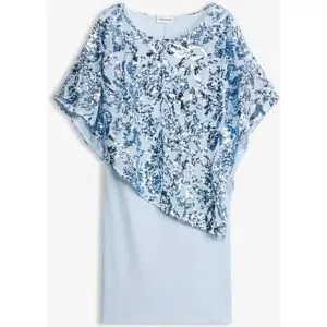 bonprix Cocktailkleid mit Pailletten-Überwurfblau 36Damen
