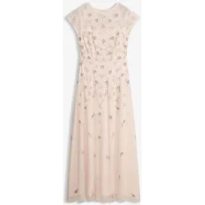 bonprix Abendkleid aus zartem Tüll mit Paillettenstickereirosa 44Damen