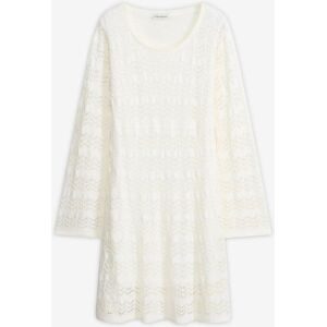 bonprix Häkel-Kleid mit Trompetenärmelnweiß 44Damen